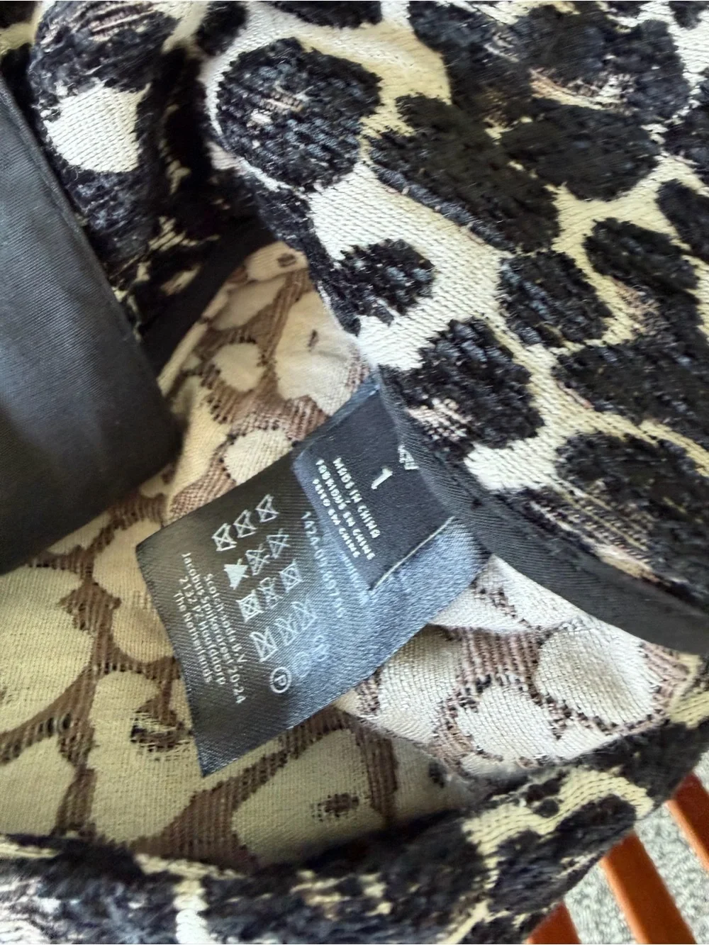Scotch & Soda Black and White Leopard Brocade Skater Skirt Sz 1 M-17